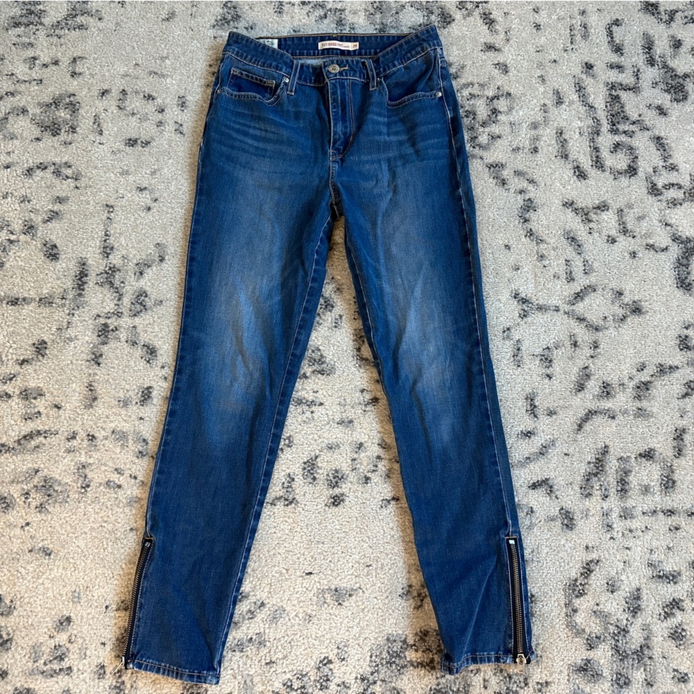 Levi’s 721 high rise skinny jeans with side leg zipper| size 29